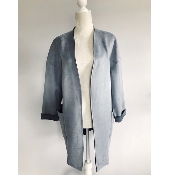zara blue suede jacket